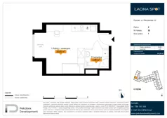 1 pokój, apartament inwestycyjny 24,34 m², piętro 2, oferta nr B.2.52, Łacina Spot, Poznań, Rataje, Łacina, ul. Pleszewska 10