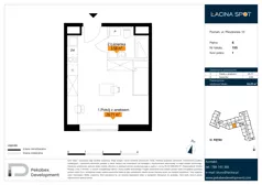 1 pokój, apartament inwestycyjny 24,29 m², piętro 6, oferta nr B.6.155, Łacina Spot, Poznań, Rataje, Łacina, ul. Pleszewska 10