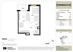 2 pokoje, mieszkanie 40,66 m², parter, oferta nr E1.32, Drewnicka, Ząbki, ul. Drewnicka 7