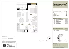 2 pokoje, mieszkanie 40,58 m², parter, oferta nr E1.35, Drewnicka, Ząbki, ul. Drewnicka 7