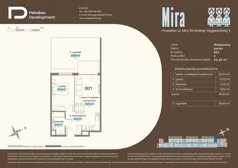2 pokoje, mieszkanie 41,41 m², piętro 1, oferta nr A.013, Osiedle Mira, Pruszków, Centrum, ul. Miry Zimińskiej – Sygietyńskiej 5
