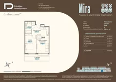 2 pokoje, mieszkanie 40,71 m², piętro 1, oferta nr A.014, Osiedle Mira, Pruszków, Centrum, ul. Miry Zimińskiej – Sygietyńskiej 5