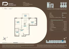 2 pokoje, mieszkanie 50,50 m², piętro 6, oferta nr A.061, Osiedle Mira, Pruszków, Centrum, ul. Miry Zimińskiej – Sygietyńskiej 5