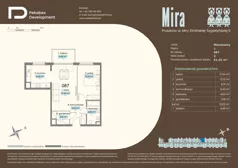 2 pokoje, mieszkanie 51,02 m², piętro 1, oferta nr B.087, Osiedle Mira, Pruszków, Centrum, ul. Miry Zimińskiej – Sygietyńskiej 5