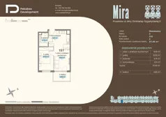 2 pokoje, mieszkanie 37,40 m², piętro 2, oferta nr C.151, Osiedle Mira, Pruszków, Centrum, ul. Miry Zimińskiej – Sygietyńskiej 5