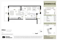 3 pokoje, mieszkanie 63,69 m², piętro 1, oferta nr E1.6, Drewnicka, Ząbki, ul. Drewnicka 7