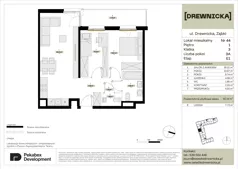 3 pokoje, mieszkanie 60,15 m², piętro 1, oferta nr E1.44, Drewnicka, Ząbki, ul. Drewnicka 7