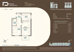 3 pokoje, mieszkanie 58,76 m², piętro 1, oferta nr A.015, Osiedle Mira, Pruszków, Centrum, ul. Miry Zimińskiej – Sygietyńskiej 5