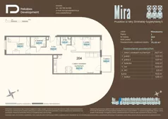 3 pokoje, mieszkanie 75,10 m², piętro 1, oferta nr D.204, Osiedle Mira, Pruszków, Centrum, ul. Miry Zimińskiej – Sygietyńskiej 5