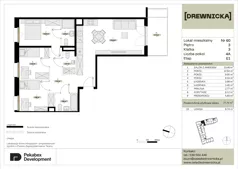 4 pokoje, mieszkanie 77,74 m², piętro 3, oferta nr E1.60, Drewnicka, Ząbki, ul. Drewnicka 7