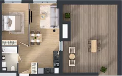 2 pokoje, mieszkanie 42,06 m², piętro 6, oferta nr A.069, Osiedle Mira, Pruszków, Centrum, ul. Miry Zimińskiej – Sygietyńskiej 5