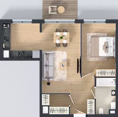 2 pokoje, mieszkanie 51,02 m², piętro 1, oferta nr B.087, Osiedle Mira, Pruszków, Centrum, ul. Miry Zimińskiej – Sygietyńskiej 5