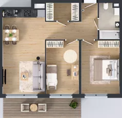 3 pokoje, mieszkanie 61,74 m², piętro 2, oferta nr C.153, Osiedle Mira, Pruszków, Centrum, ul. Miry Zimińskiej – Sygietyńskiej 5
