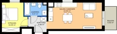 2 pokoje, mieszkanie 41,74 m², piętro 1, oferta nr A5, Milczańska 18, Poznań, Rataje, Łacina, ul. Milczańska 18