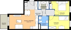 3 pokoje, mieszkanie 60,46 m², piętro 1, oferta nr A9, Milczańska 18, Poznań, Rataje, Łacina, ul. Milczańska 18