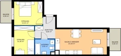 3 pokoje, mieszkanie 57,25 m², piętro 1, oferta nr C57, Milczańska 18, Poznań, Rataje, Łacina, ul. Milczańska 18