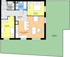 3 pokoje, mieszkanie 68,20 m², parter, oferta nr D75, Milczańska 18, Poznań, Rataje, Łacina, ul. Milczańska 18