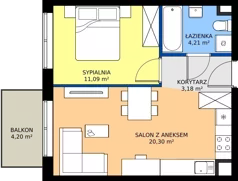 2 pokoje, mieszkanie 38,78 m², piętro 1, oferta nr A.2.24, JA_SIELSKA etap V, Poznań, Podolany, Podolany, ul. Jasielska