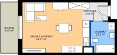 1 pokój, mieszkanie 33,81 m², piętro 2, oferta nr A.3.33, JA_SIELSKA etap V, Poznań, Podolany, Podolany, ul. Jasielska