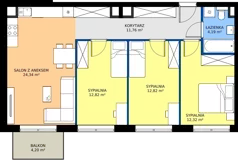 4 pokoje, mieszkanie 84,30 m², piętro 4, oferta nr B.5.39, JA_SIELSKA etap V, Poznań, Podolany, Podolany, ul. Jasielska