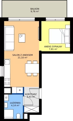 2 pokoje, mieszkanie 36,48 m², piętro 4, oferta nr D.213, Osiedle Mira, Pruszków, Centrum, ul. Miry Zimińskiej – Sygietyńskiej 5