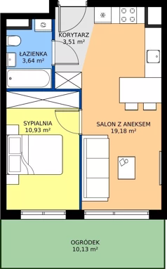 2 pokoje, mieszkanie 37,26 m², parter, oferta nr C.131, Osiedle Mira, Pruszków, Centrum, ul. Miry Zimińskiej – Sygietyńskiej 5