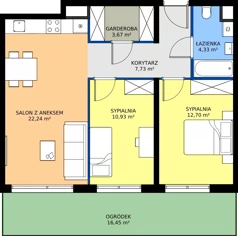 3 pokoje, mieszkanie 61,60 m², parter, oferta nr C.133, Osiedle Mira, Pruszków, Centrum, ul. Miry Zimińskiej – Sygietyńskiej 5