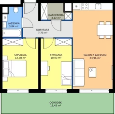 3 pokoje, mieszkanie 62,28 m², parter, oferta nr B.076, Osiedle Mira, Pruszków, Centrum, ul. Miry Zimińskiej – Sygietyńskiej 5