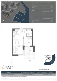 2 pokoje, lokal inwestycyjny 53,82 m², parter, oferta nr H.107, Nautica Resort, Giżycko, ul. Moniuszki 23