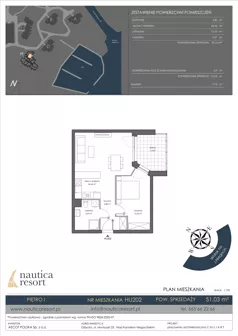 2 pokoje, lokal inwestycyjny 51,03 m², piętro 1, oferta nr H.202, Nautica Resort, Giżycko, ul. Moniuszki 23