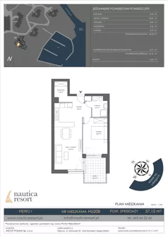 2 pokoje, lokal inwestycyjny 57,15 m², piętro 1, oferta nr H.208, Nautica Resort, Giżycko, ul. Moniuszki 23