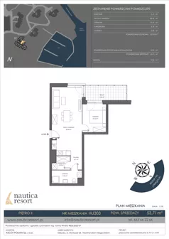 2 pokoje, lokal inwestycyjny 53,71 m², piętro 2, oferta nr H.303, Nautica Resort, Giżycko, ul. Moniuszki 23