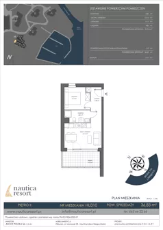 2 pokoje, lokal inwestycyjny 36,83 m², piętro 2, oferta nr H.310, Nautica Resort, Giżycko, ul. Moniuszki 23