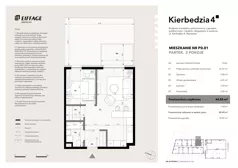 2 pokoje, mieszkanie 44,05 m², parter, oferta nr P0.01, Kierbedzia 4, Warszawa, Mokotów, Sielce, ul. Kierbedzia 4