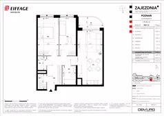 3 pokoje, mieszkanie 70,28 m², piętro 1, oferta nr B.B.1.4, Zajezdnia, Poznań, Jeżyce, Jeżyce, ul. Zwierzyniecka 26