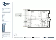 2 pokoje, apartament 35,96 m², piętro 1, oferta nr 1/54/, Omega Lake Apartments, Olsztyn, Dajtki, ul. Sielska 4