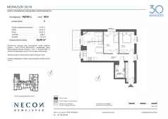 3 pokoje, mieszkanie 55,09 m², piętro 1, oferta nr M14, Moniuszki 30, Kościerzyna, ul. Moniuszki 30