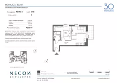 2 pokoje, mieszkanie 40,35 m², piętro 2, oferta nr M40, Moniuszki 30, Kościerzyna, ul. Moniuszki 30