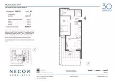 2 pokoje, mieszkanie 48,90 m², parter, oferta nr M7, Moniuszki 30, Kościerzyna, ul. Moniuszki 30