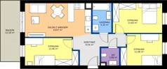 4 pokoje, mieszkanie 74,35 m², piętro 2, oferta nr 49, Apartamenty Barbary 19, Katowice, Śródmieście, ul. Barbary 19