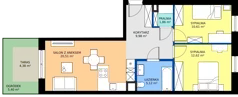 3 pokoje, mieszkanie 60,70 m², parter, oferta nr 8, Apartamenty Barbary 19, Katowice, Śródmieście, ul. Barbary 19