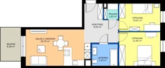 3 pokoje, mieszkanie 61,40 m², piętro 1, oferta nr 16, Apartamenty Barbary 19, Katowice, Śródmieście, ul. Barbary 19