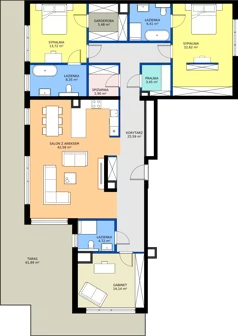 4 pokoje, penthouse 149,96 m², piętro 4, oferta nr 61, Apartamenty Barbary 19, Katowice, Śródmieście, ul. Barbary 19