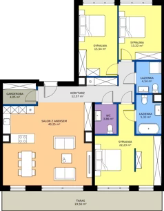 4 pokoje, penthouse 121,59 m², piętro 4, oferta nr 62, Apartamenty Barbary 19, Katowice, Śródmieście, ul. Barbary 19