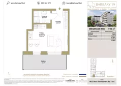 1 pokój, apartament 27,56 m², piętro 1, oferta nr 46, Apartamenty Barbary 19, Katowice, Śródmieście, ul. Barbary 19