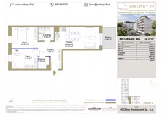 3 pokoje, mieszkanie 64,37 m², piętro 2, oferta nr 54, Apartamenty Barbary 19, Katowice, Śródmieście, ul. Barbary 19