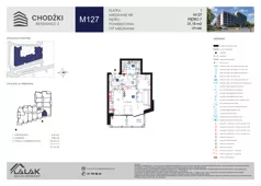 1 pokój, mieszkanie 31,18 m², piętro 7, oferta nr M127, Chodźki Residence 2, Lublin, Czechów Południowy,  ul. Chodźki