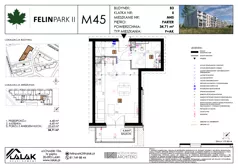 1 pokój, mieszkanie 34,71 m², parter, oferta nr B3_M45/P, Felin Park II etap 2, Lublin, Felin, ul. gen. Stanisława Skalskiego 8-10