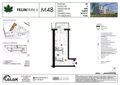 1 pokój, mieszkanie 28,94 m², parter, oferta nr B3_M48/P, Felin Park II - budynek B3, Lublin, Felin, ul. gen. Stanisława Skalskiego 8-10