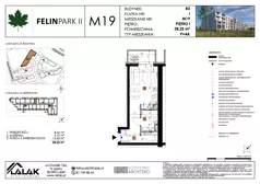 1 pokój, mieszkanie 28,32 m², piętro 1, oferta nr B3_M19/I, Felin Park II - budynek B3, Lublin, Felin, ul. gen. Stanisława Skalskiego 8-10